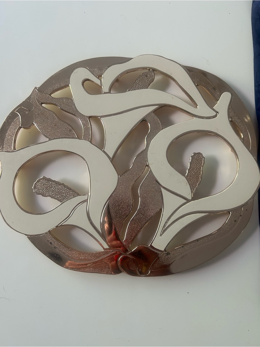 Vintage William Rogers Calla Lily trivet hot plate